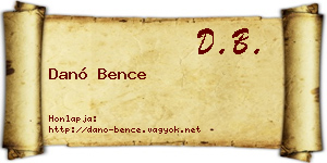 Danó Bence névjegykártya